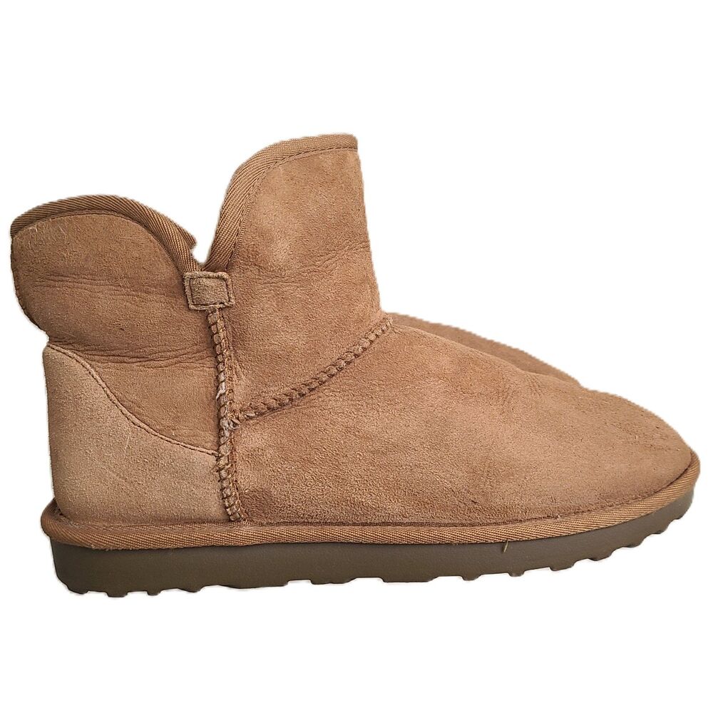 Y2K Retro Shearling Wool Lined Sherpa Short Boots‎ US 9 Cozycore Warm Fuzzy Soft